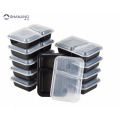 2 Compartment Microwave Reusable Plastic Food Storage Container,Bento Lunch Box Stackable Reusable Microwave Dishwasher safe
